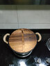 小幸福鑄鐵（KITCHEN LITTLE HAPPINESS KITCHEN）小幸福铸铁元宝锅氮化铁锅不粘锅家用大容量炒锅无涂层电磁炉通用 普通款元宝锅+木盖+麻绳 25cm 实拍图