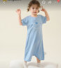 童泰（TONGTAI）儿童睡衣莫代尔棉夏季薄款男女宝宝衣服家居内衣婴儿短袖睡袍 蓝色 90cm 晒单实拍图