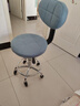 科润吧台椅升降酒吧椅子家用靠背凳前台滑轮椅美容理发座椅实验室转椅 【3级气杆-靠背款】科技布-蓝色 顺滑静音万向轮（不磨地板） 实拍图