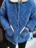 芬腾 睡衣女冬季夹棉三层加厚绒新款长袖开衫家居服套装新年 星空兰女 L 实拍图
