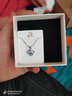 建禄爱心形银项链女士吊坠轻奢高级锁骨链生日七夕礼物送女友妈妈老婆 永恒之心蓝钻银项链(证书） 实拍图