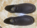 骆驼（CAMEL）皮鞋男商务休闲鞋秋冬季真皮高端加绒一脚蹬牛皮爸爸鞋子男士 G14A545711  棕色 39 实拍图