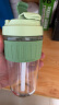 名创优品（MINISO）一盖两用提手玻璃杯冷萃杯便携式吸管杯咖啡杯(牛油果绿500ml) 实拍图