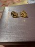 六福珠宝 黄金耳钉心动足金爱心闪耀心形耳饰生日礼物女 计价 约2.03克 实拍图