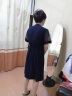 KMZOE小个子妈妈装2024夏装新款洋气连衣裙中老年女装春夏气质雪纺裙子 9116藏蓝 XL （建议105-120斤）礼盒包装 晒单实拍图