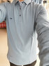 七匹狼长袖t恤男固色简约秋季翻领纯棉polo保罗衫男装商务纯色打底衫 灰蓝-3.0升级纯棉固色 3XL 185/100A(XXXL) 实拍图