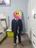 罗蒙儿童西装套装男童主持人花童礼服演出服 蓝线格五件套 120 实拍图