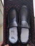 老人头男鞋夏季新款商务休闲皮鞋男镂空真皮透气皮凉鞋套脚爸爸鞋特大码 黑色 43 实拍图