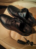 南度林牛皮春夏男鞋男士真皮商务休闲皮鞋男百搭工装大头男鞋子特大 黑色系带款（春秋单鞋） 44 正规皮鞋码 实拍图