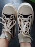 回力（Warrior）官方女鞋帆布鞋秋季百搭板鞋女士厚底增高运动休闲鞋子女米黑35 实拍图
