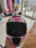 LS2情侣摩托车头盔男女机车赛车四季全盔儿童盔防雾大尾翼802 特白/粉红摩擦 L(建议53-54头围) 实拍图