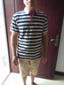 帝欧莱夫翻领短袖男士夏季休闲半袖夏天衣服男生潮牌半袖POLO男装t恤夏装 蓝条 XL 实拍图