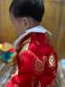 优益贝宝宝周岁抓周衣服男宝女宝抓周礼服唐装周岁生日喜庆礼服演出服 吉祥福（90码含鞋帽袜） 均码 红色 实拍图