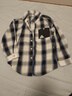 可可鸭（QQ DUCK）童装儿童衬衫男童格子衬衣大童外套学生青少年衣服蓝白格；120 实拍图