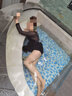 三奇泳衣女显瘦遮肚保守连体裙仙女范长袖性感泡温泉海边游泳装黑XL 实拍图