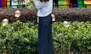 Navigare小帆船水洗牛仔裤女通勤休闲直筒长裤阔腿裤2332573501 实拍图