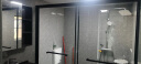 浪鲸（SSWW）淋浴房一字型玻璃隔断雅黑简约双开门定制淋浴房SKLB001H-Y22-1 3.4平方【含石基+防爆膜】 哑黑色一字屏淋浴房 实拍图