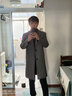 洛兹含羊毛呢风衣外套男士春秋冬季中长款商务休闲加厚保暖呢子大衣 灰色【40%羊毛升级夹棉加厚】 175/L【125-145斤】 实拍图