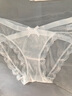 伦洛弗日系薄款网纱内裤女低腰棉裆性感交叉蝴蝶结蕾丝透明少女必备三角 白色 L(100斤-125斤） 实拍图