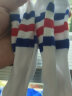 儿童中筒袜女童男童白色条纹袜宝宝足球袜长袜运动袜春夏学生袜子 白底蓝红条纹（不过膝款） 35cm(4-9岁) 晒单实拍图