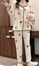 浪莎甜美睡衣女开衫套装韩版长袖可外穿家居服网红风宽松女家居服 XXL 实拍图