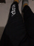 特步运动裤男长裤秋冬跑步健身裤加厚宽松束脚裤男针织卫裤休闲裤子男 黑白-Urda 2XL /185 实拍图