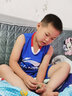 李宁童装儿童篮球套装男大童夏款篮球训练无袖速干吸汗透气宽松运动服 晶蓝色朱砂红标准白93-1 130 实拍图