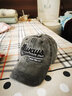 欧美范ins原宿复古洗水做旧牛仔棒球帽子男女街头百搭鸭舌帽 黑灰色 可调节 实拍图