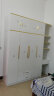 汇尚丰 现货ENF级白色实木衣柜欧松板家用卧室北欧轻奢极简衣橱 1.6米四门+梳妆台 衣柜+顶柜（2.5米高） 晒单实拍图