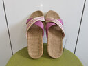 远港亚麻拖鞋女夏防臭居家用室内家居防滑不臭脚凉拖鞋男四季情侣地板 【男款】灰色 42 【男码】43 实拍图