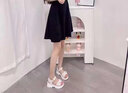 断码品牌真皮凉鞋女2023夏季新款软底百搭女鞋休闲防滑沙滩鞋 米白色 37 实拍图