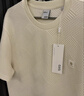 GXG男装 双色肌理面料宽松休闲圆领短袖T恤男士上衣G24D442161 米白 S 实拍图