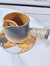 瓷牌茗茶具（cipaiming teaset）茶壶粗陶烧水壶户外酒精炉煮茶壶陶瓷围炉煮茶茶具套装 渐变条纹月颜侧把壶 实拍图
