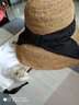 Mr DUCK马达加斯加天然拉菲草 匠心手工草帽女遮阳帽 大帽檐可折叠渔夫帽 黑色印花本草色-大边 (进口材质） M（适合55-57cm头围） 实拍图