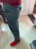 潮酷胖胖熊 牛仔裤男弹力宽松直筒裤 秋冬常规款大码牛仔长裤 蓝灰色072# 38 (2尺9)185斤左右 实拍图