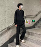 星禾莱美式高街裤子男款西裤休闲裤直筒垂感高个子显瘦痞帅vibe微喇叭裤 黑色 31 121-130斤 实拍图
