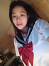 萝美酱水手服女jk制服百褶裙夏季白三本套装短裙半身裙日系学院风春秋 短袖白三本+短裙+领结 L 【建议105-115斤】 实拍图