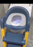 海豚星儿童马桶坐便器辅助器男小孩女宝宝阶梯折叠架垫坐便圈婴儿便尿盆 粉紫色【PU软垫】+绒垫*2 实拍图