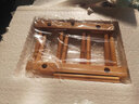 唐丰（TANGFENG） 加厚耐热玻璃杯品茗杯功夫茶具带把水杯小茶杯子TF4250 锤纹红把6杯+柱形杯架(小) 实拍图