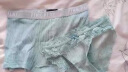莫代尔 内裤情侣套装情侣款女士性感蕾丝三角士平角裤纯棉个性夏季薄 绿色 XL 老公+女L 实拍图