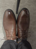 奥康（Aokang）男鞋牛皮皮鞋男士商务正装圆头系带低帮鞋子 棕色镂空皮鞋 42 实拍图