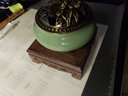 予善熏香炉底座鸡翅木正方形紫砂壶盆景奇石底座香炉圆形实木摆件 A款/鸡翅木方形底座 实拍图