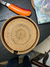 半物生活餐垫隔热垫手工编织藤编碗垫创意餐桌垫盘子垫锅垫茶杯垫家用垫子 16cm6个套装带收纳筐 实拍图