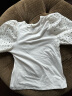 H&M女装衬衫2024春季新款柔软纯色棉质汗布圆领泡泡袖上衣1138084 白色010 160/88 S 晒单实拍图