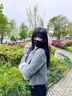 夏秦真丝防晒面罩全脸口罩100%桑蚕丝脸基尼防紫外线口罩女春夏 【极夜黑】真丝防晒面罩 经典款 实拍图