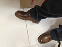 公牛世家男鞋春秋季新款牛皮镂空透气英伦复古休闲皮鞋男士潮流低帮马丁靴 红棕【四季款单鞋】GN123101329 41 (标准运动码) 实拍图