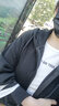 真维斯（JEANSWEST）连帽卫衣女秋季拉链开衫宽松简约韩版休闲运动外套女黑色S 实拍图