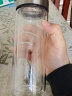 希诺（HEENOOR）玻璃杯双层带盖直身杯子无色透明办公茶杯过滤便携水杯XN-6712深蓝 360ml 实拍图