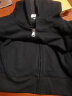 真维斯（JEANSWEST）连帽卫衣女秋季拉链开衫宽松简约韩版休闲运动外套女黑色S 实拍图
