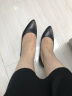红蜻蜓女鞋新款尖头粗跟高跟鞋简约办公职场通勤皮鞋浅口单鞋WFB11031 黑色 38 实拍图